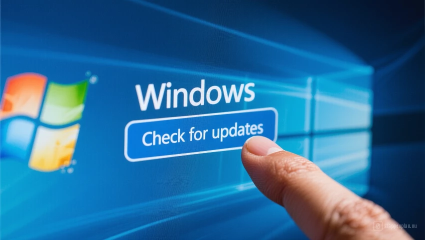 Schermafbeelding Windows Update met knop 'Controleer op updates'.