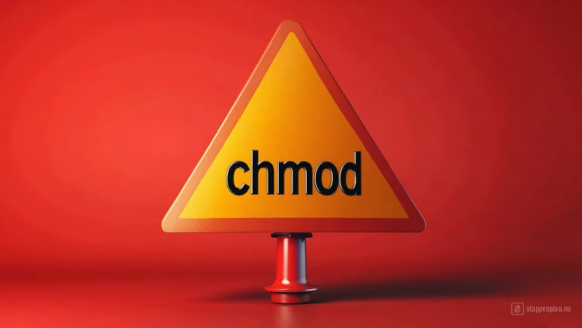 Waarschuwingsbord met chmod commando