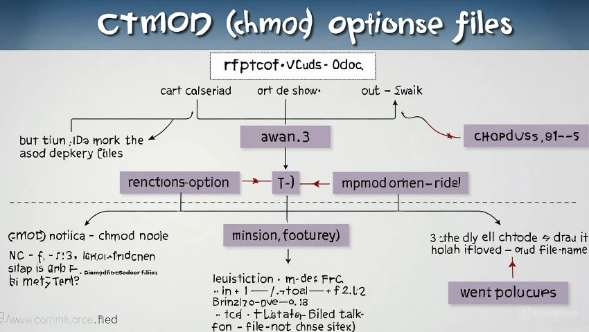 Infographic met chmod syntaxis uitleg