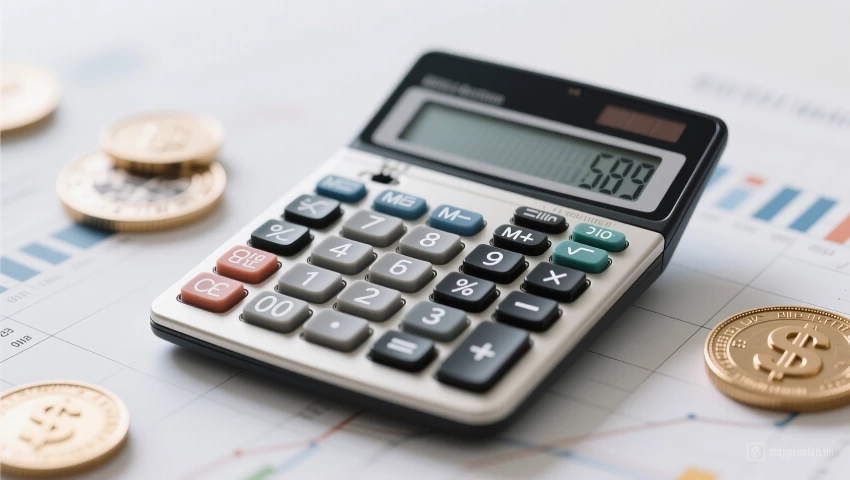 Rekenmachine met financiële berekening.