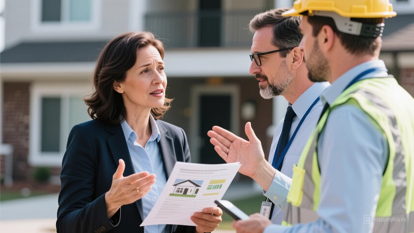 Vrouw bespreekt rapport met tweede inspecteur.