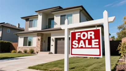 Te koop bord voor een modern huis.