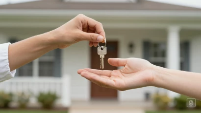 Persoon overhandigt sleutels van een woning.