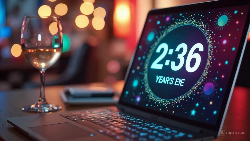 Laptop met afteltimer.