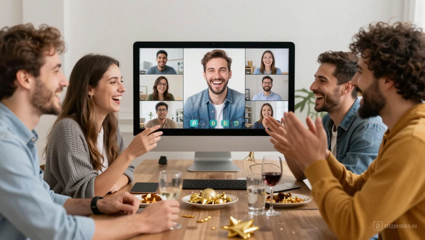 Vrienden lachen en hebben plezier.