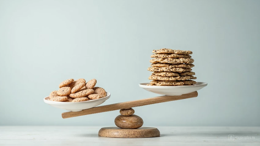 Weegschaal met negatieve gedachten en bewijs.