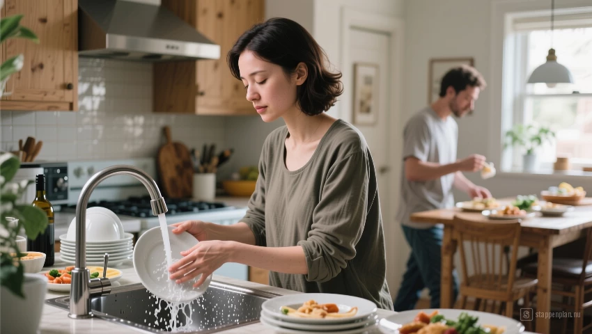 Persoon beoefent mindfulness in dagelijkse activiteiten, aandacht, bewustzijn.