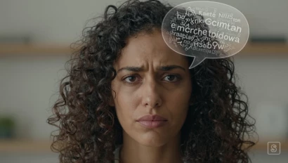 Portret van een vrouw met innerlijke gedachten in beeld.