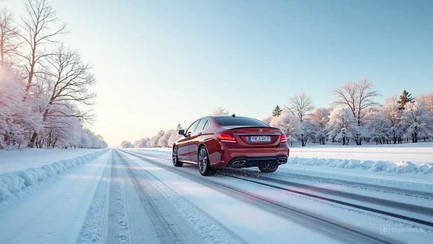 Digitale illustratie van soepele gas en rem in sneeuw.