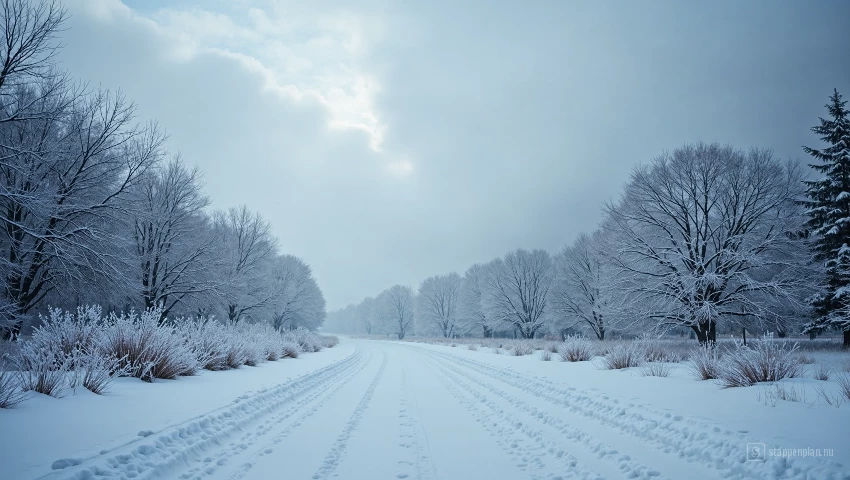 Sfeervolle foto van winterlandschap met veranderend weer.