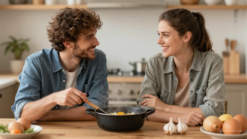 Koopel geniet van gedeelde activiteit.