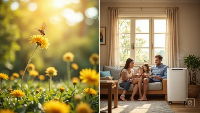 Hooikoorts: familie binnen, pollen buiten, gesloten ramen.
