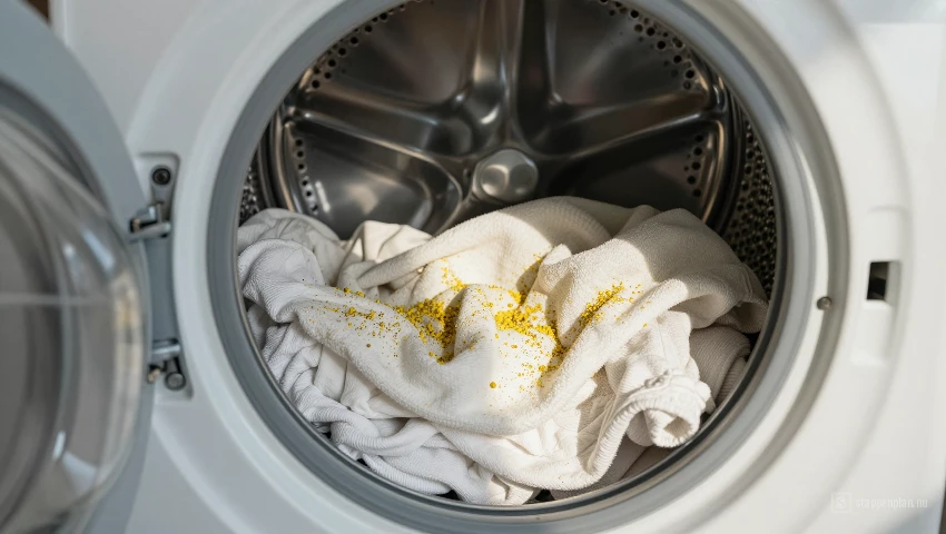 Wasmachine wast kleding, zonnestralen.